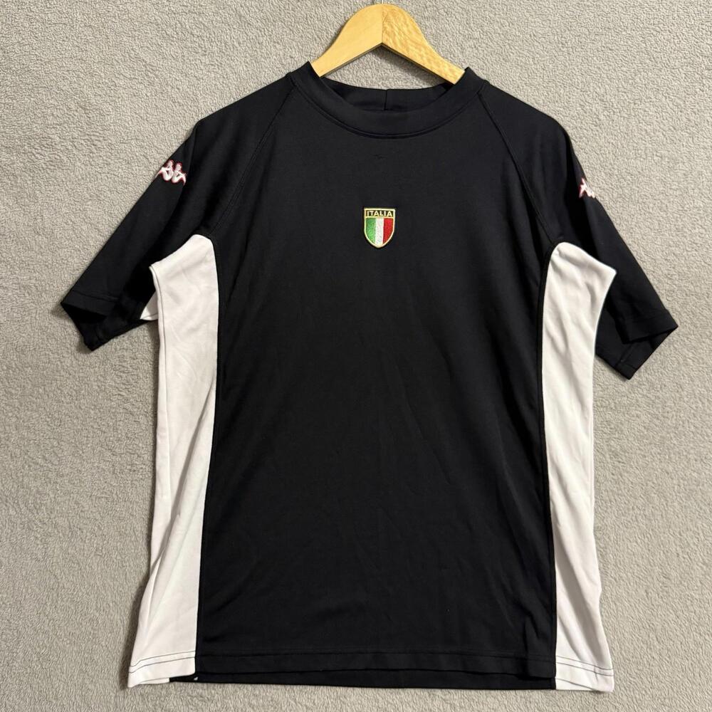 Vintage Kappa Italia Soccer Jersey Black White Men’s